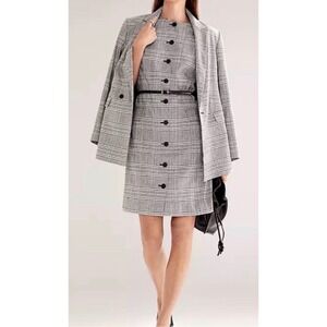 NWT Ann Taylor Size 6 PETITE Crosby Blazer Double Breasted Plaid Check